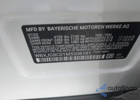 2021 BMW X1 xDrive28I from USA, damaged, VIN WBXJG9C01M5S06181